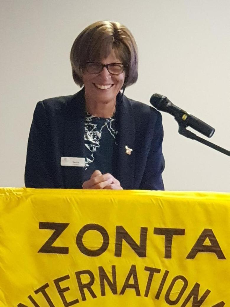 Kerrie giving President report